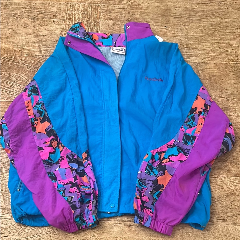 Vintage Reebok Blue and Purple Women's Jacket